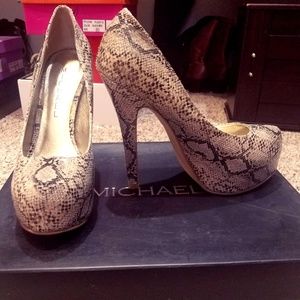 Michael Kors Snake print wedge stiletto heels